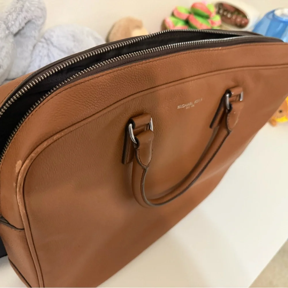 Michael Kors Tan Leather Men's Briefcase