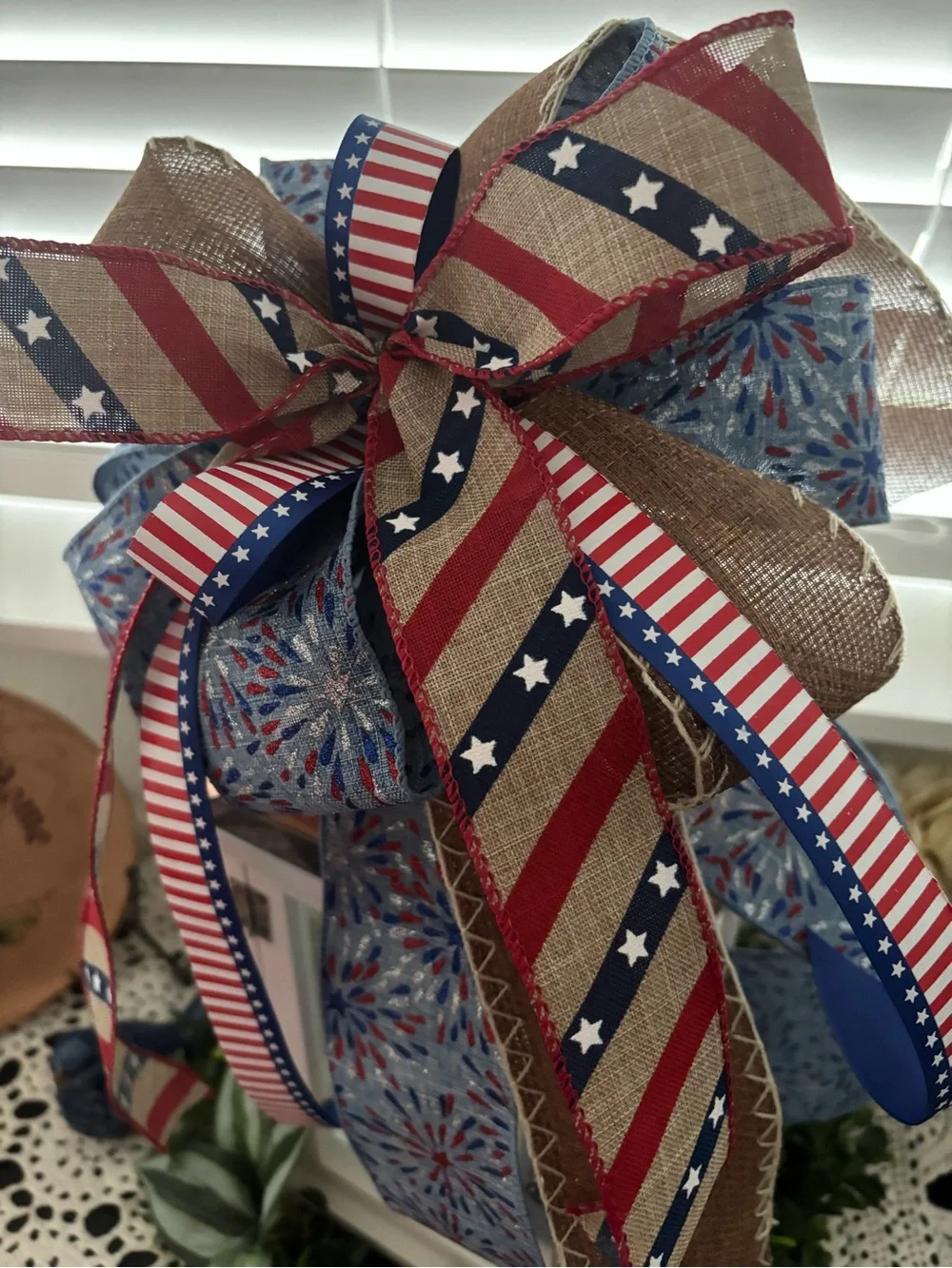 Multi-seasonal Patriotic Bow 4th Of July Stars Stripes Celebrate DIY Final Sale