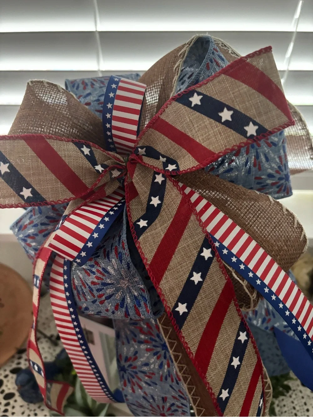 Multi-seasonal Patriotic Bow 4th Of July Stars Stripes Celebrate DIY Final Sale