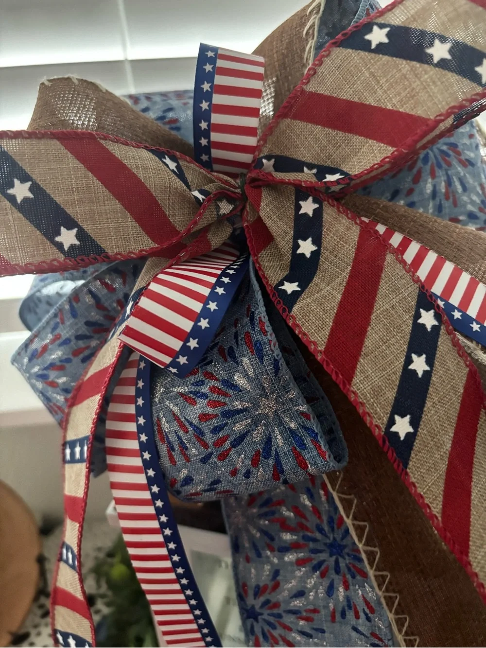 Multi-seasonal Patriotic Bow 4th Of July Stars Stripes Celebrate DIY Final Sale