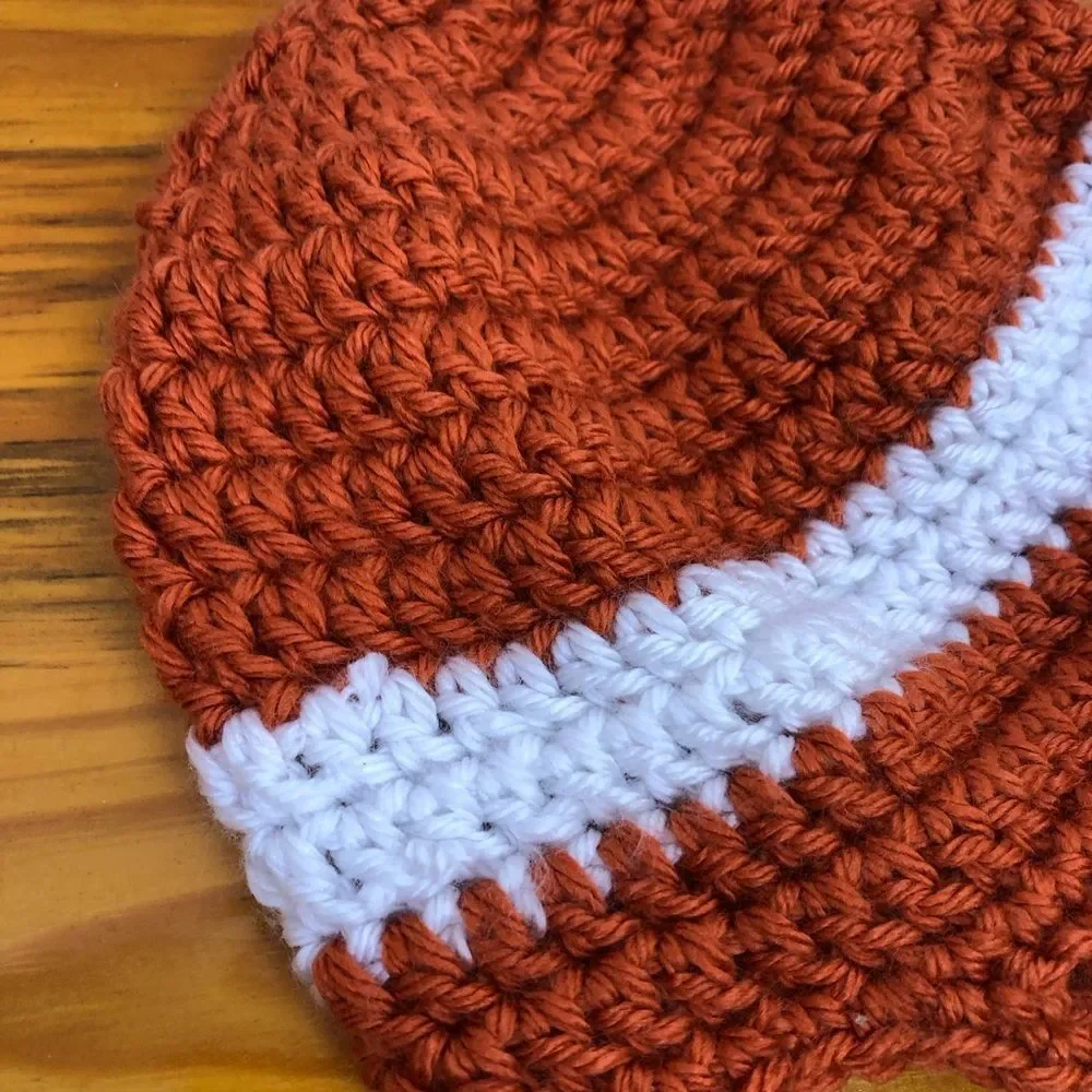 Hand Knit Baby‎ Hat Rust with Ear Flaps 6mo-12mo
