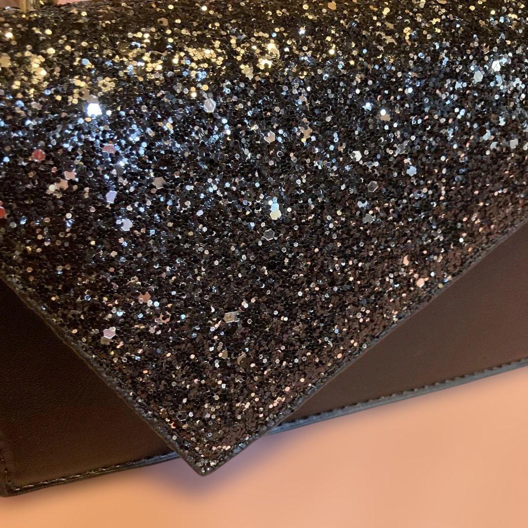 Black Glitter Clutch Bag