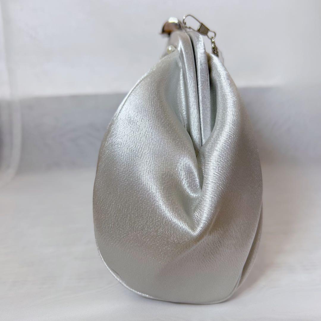 Pleated Design Party Bag - Silver