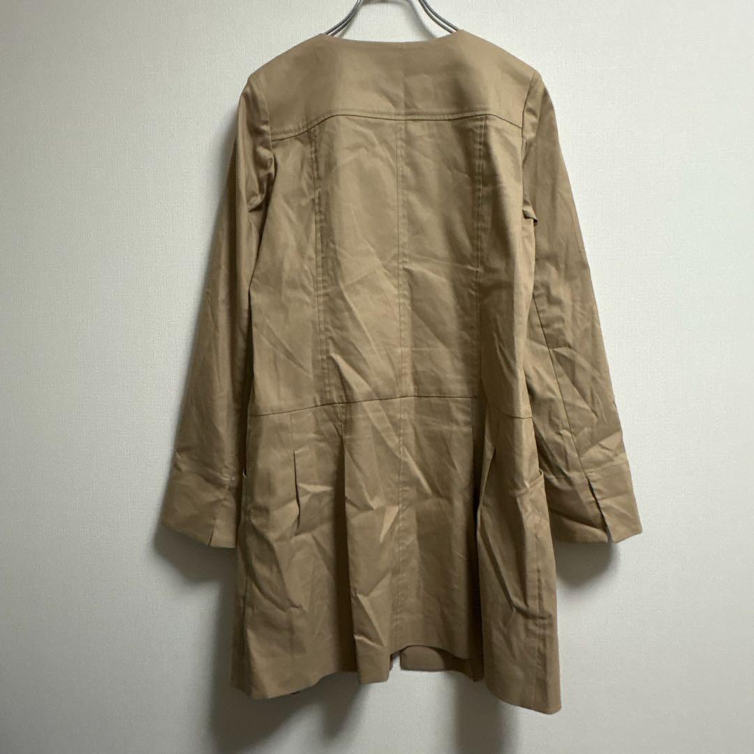YUMAKOSHINO Jacket / High-Quality Collarless Tunic Length Elegant Beige Soft