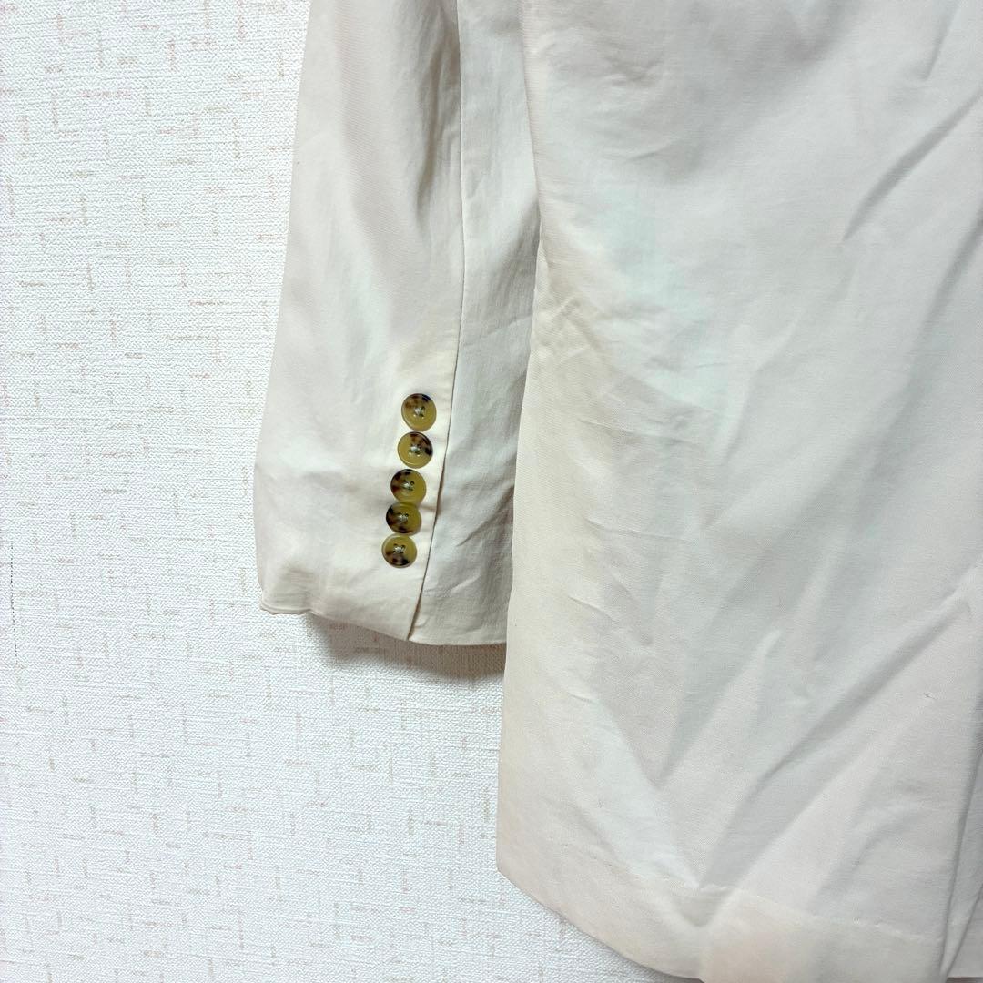PAGEBOY No-Collar Relaxed Jacket, V-Neck, Elegant, White (F)