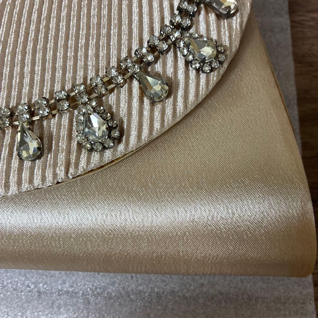 Dress Lab Clutch Bag, Champagne Gold, Rhinestone Embellished